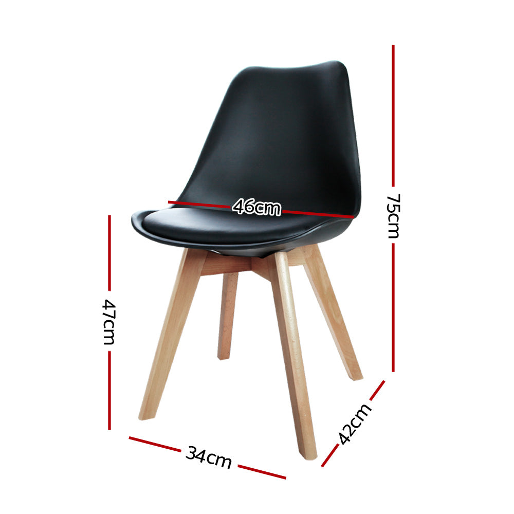 Elite Living Dining Chairs Set of 4 Black Leather DSW