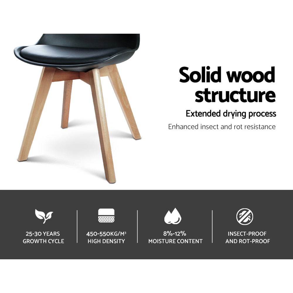 Elite Living Dining Chairs Set of 4 Black Leather DSW