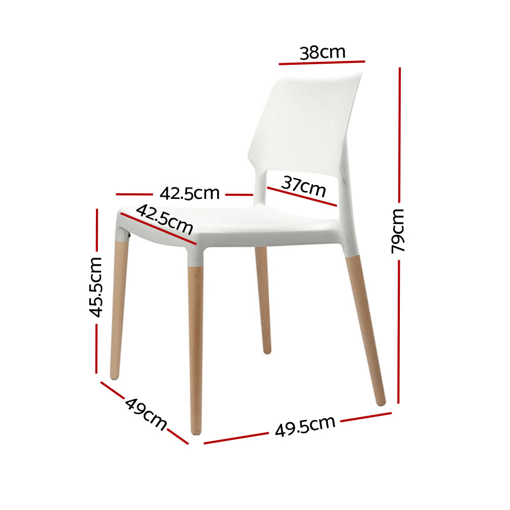 Elite Living Dining Chairs White Stackable Set of 4