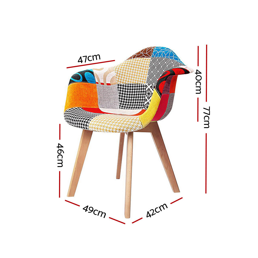 Artiss Set of 2 Fabric Dining Chairs