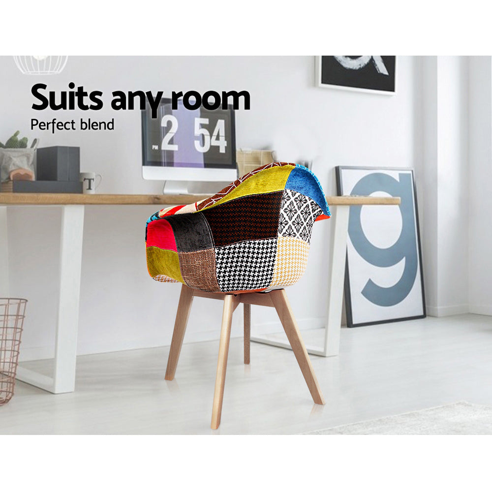 Elite Living Set of 2 Fabric Dining Chairs