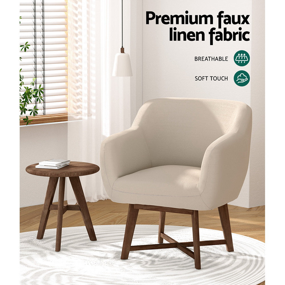 Artiss Armchair Tub Chair Beige Aston