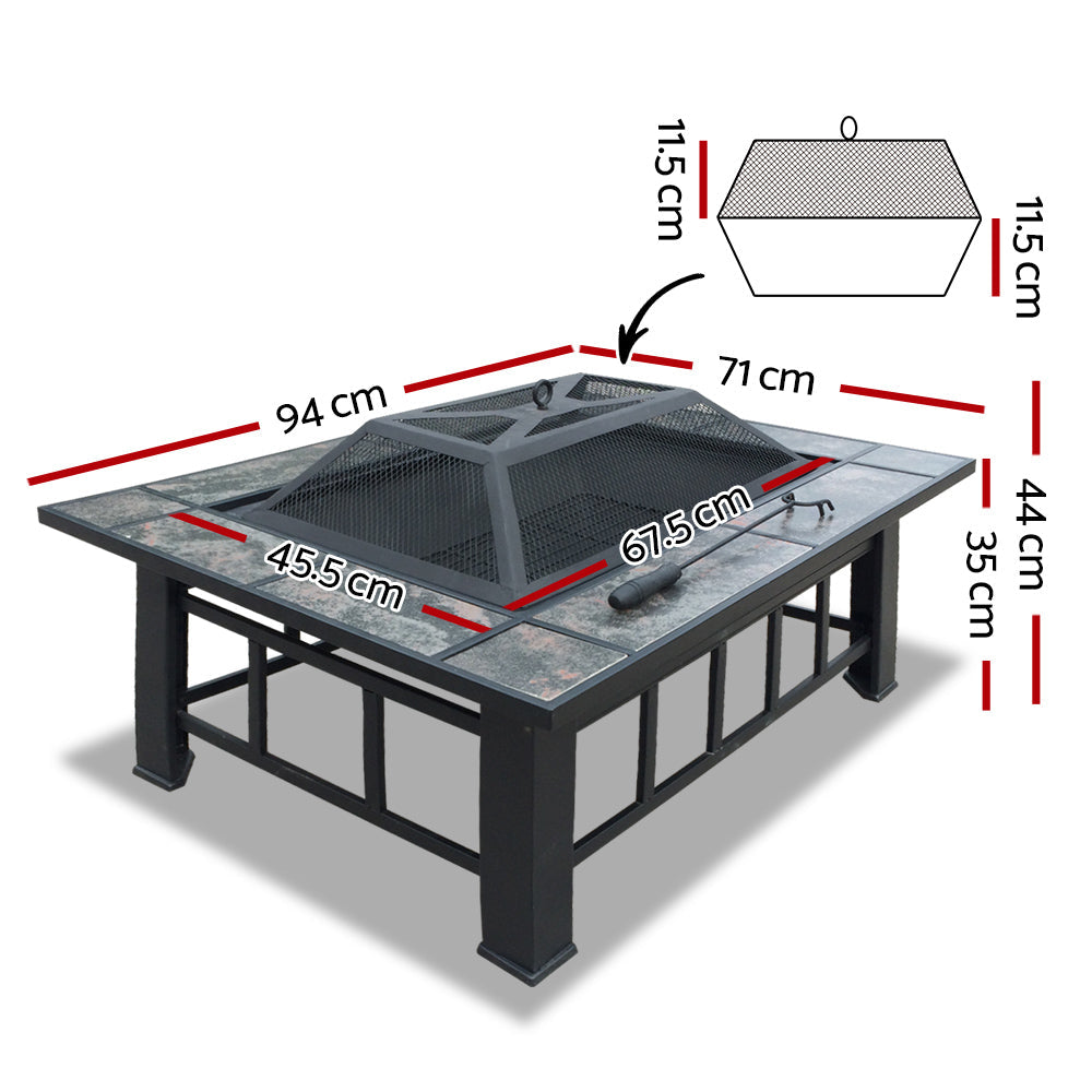 Brunswick 3 in 1 Fire Pit BBQ Grill Ice Bucket Table