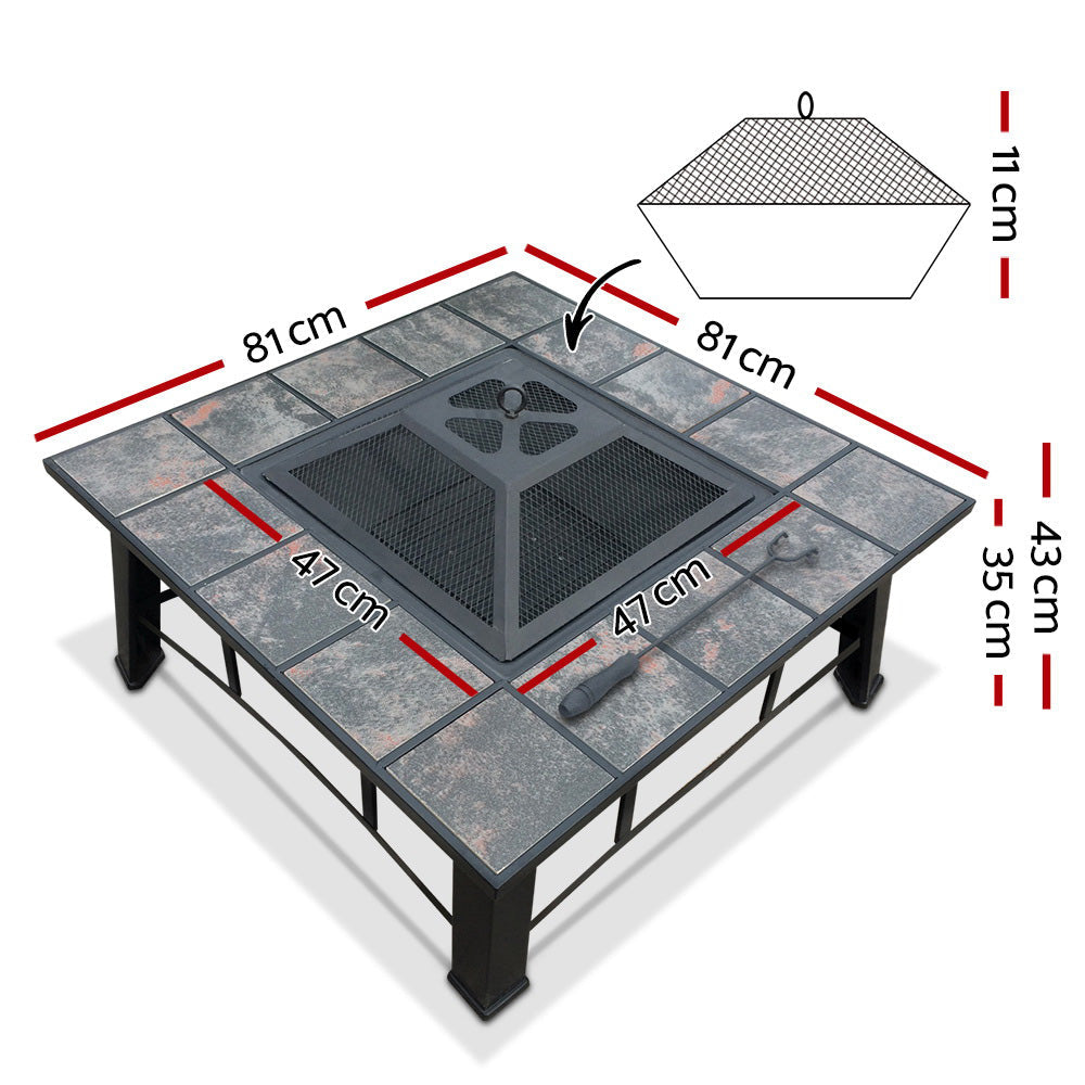Brunswick 4 in 1 Outdoor Fire Pit BBQ Grill Smoker