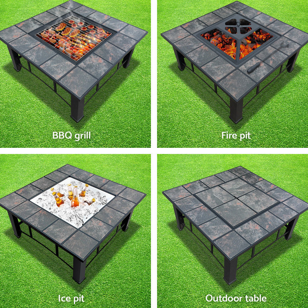 Brunswick 4 in 1 Outdoor Fire Pit BBQ Grill Smoker