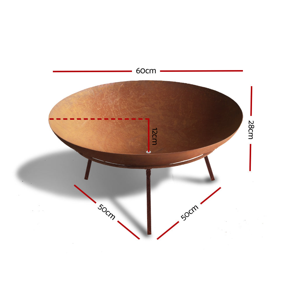 Brunswick 60cm Rustic Iron Fire Pit