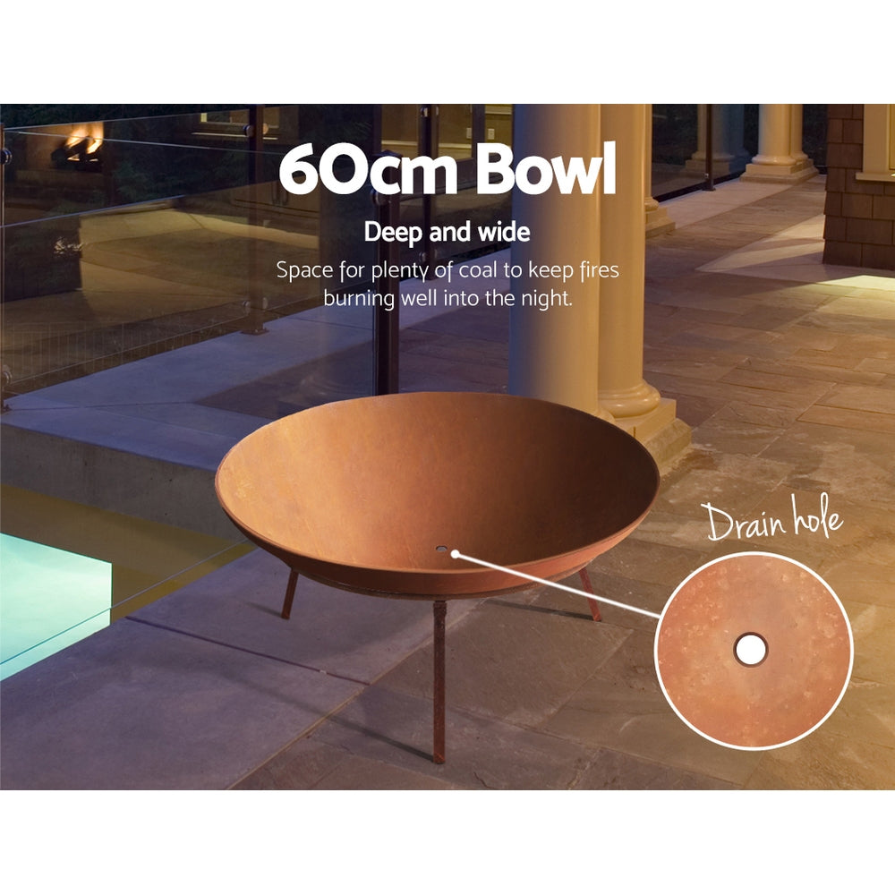 Brunswick 60cm Rustic Iron Fire Pit