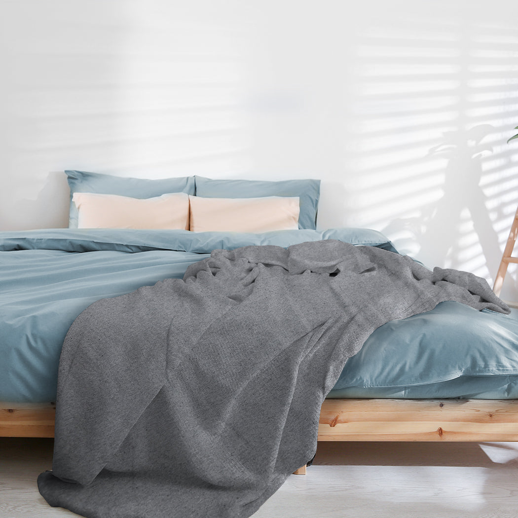 Willa Throw Soft Blanket Double-Sided Washable Cooling Small - Grey