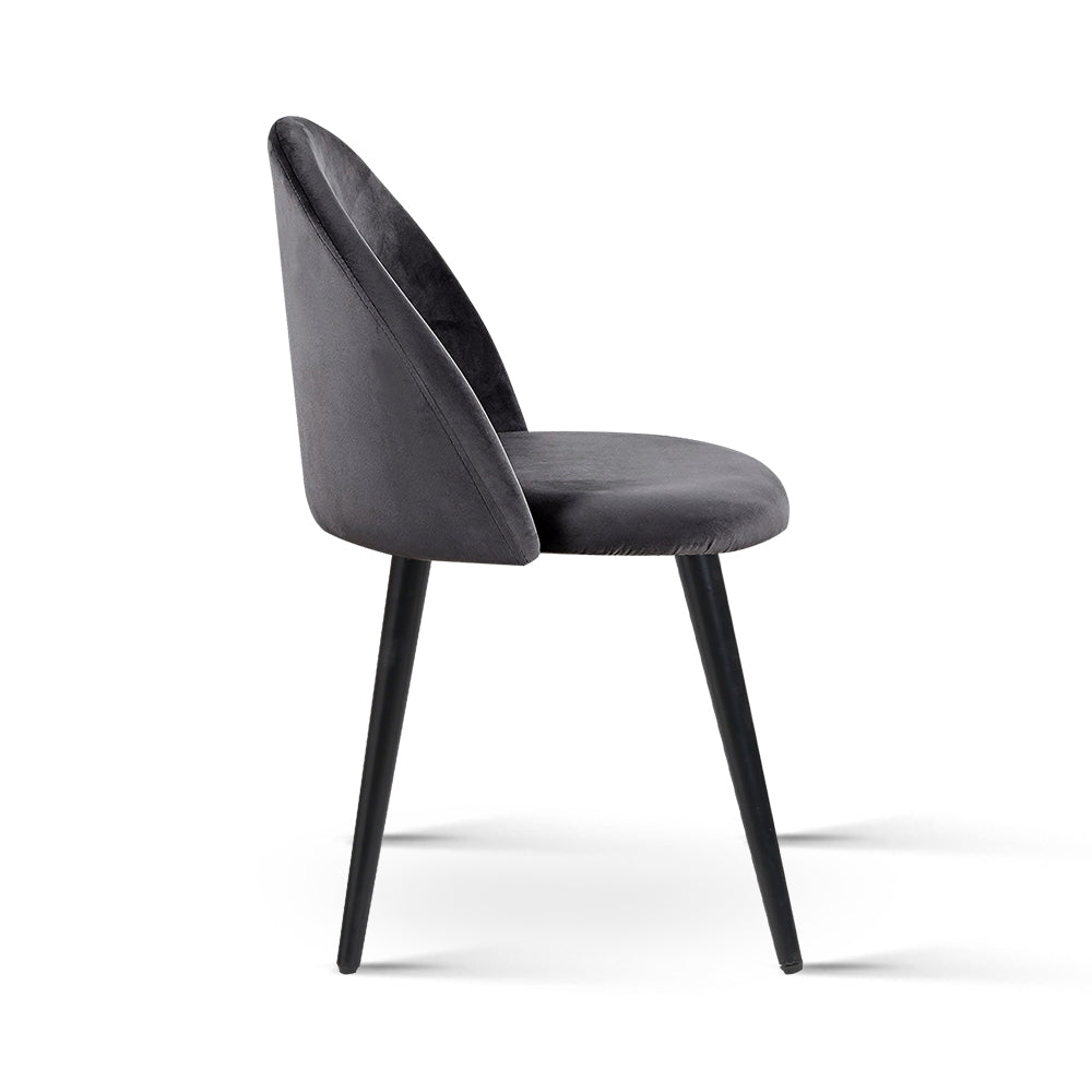 Elite Living Dining Chairs Grey Velvet Set of 2 Charles