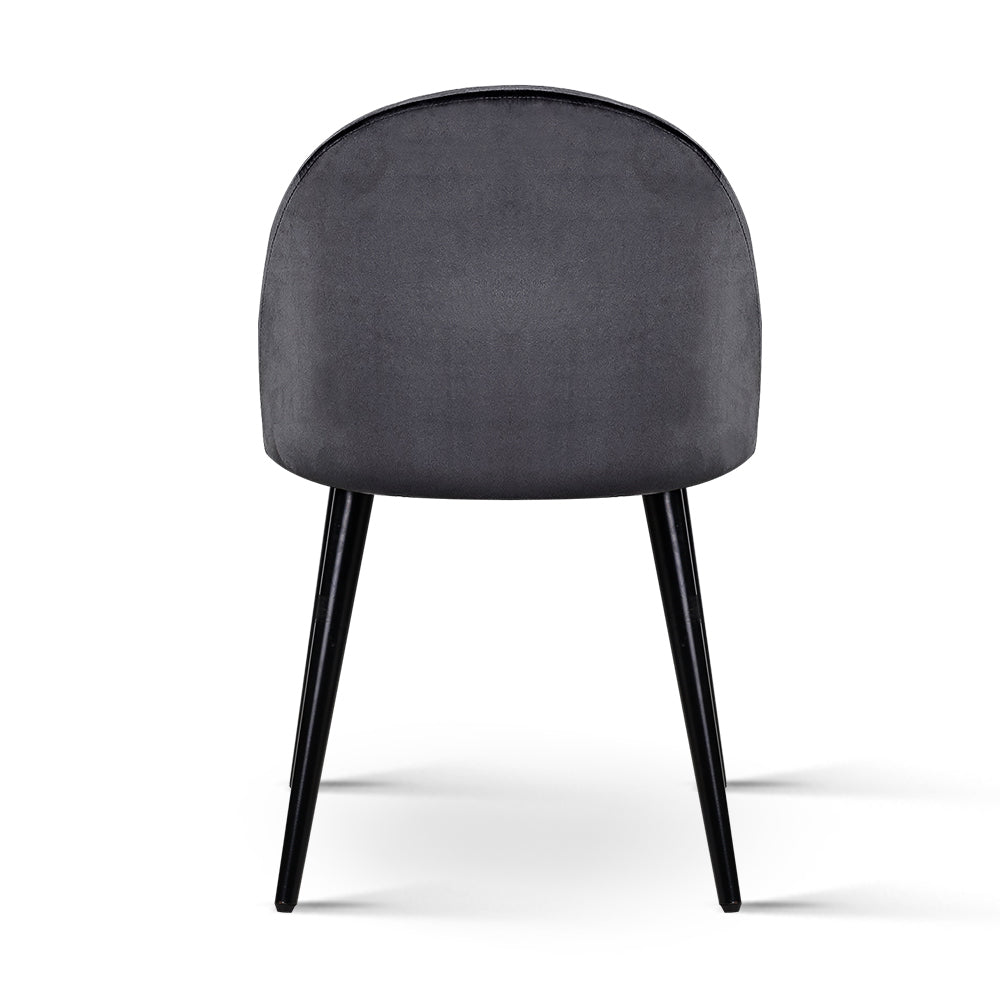 Elite Living Dining Chairs Grey Velvet Set of 2 Charles