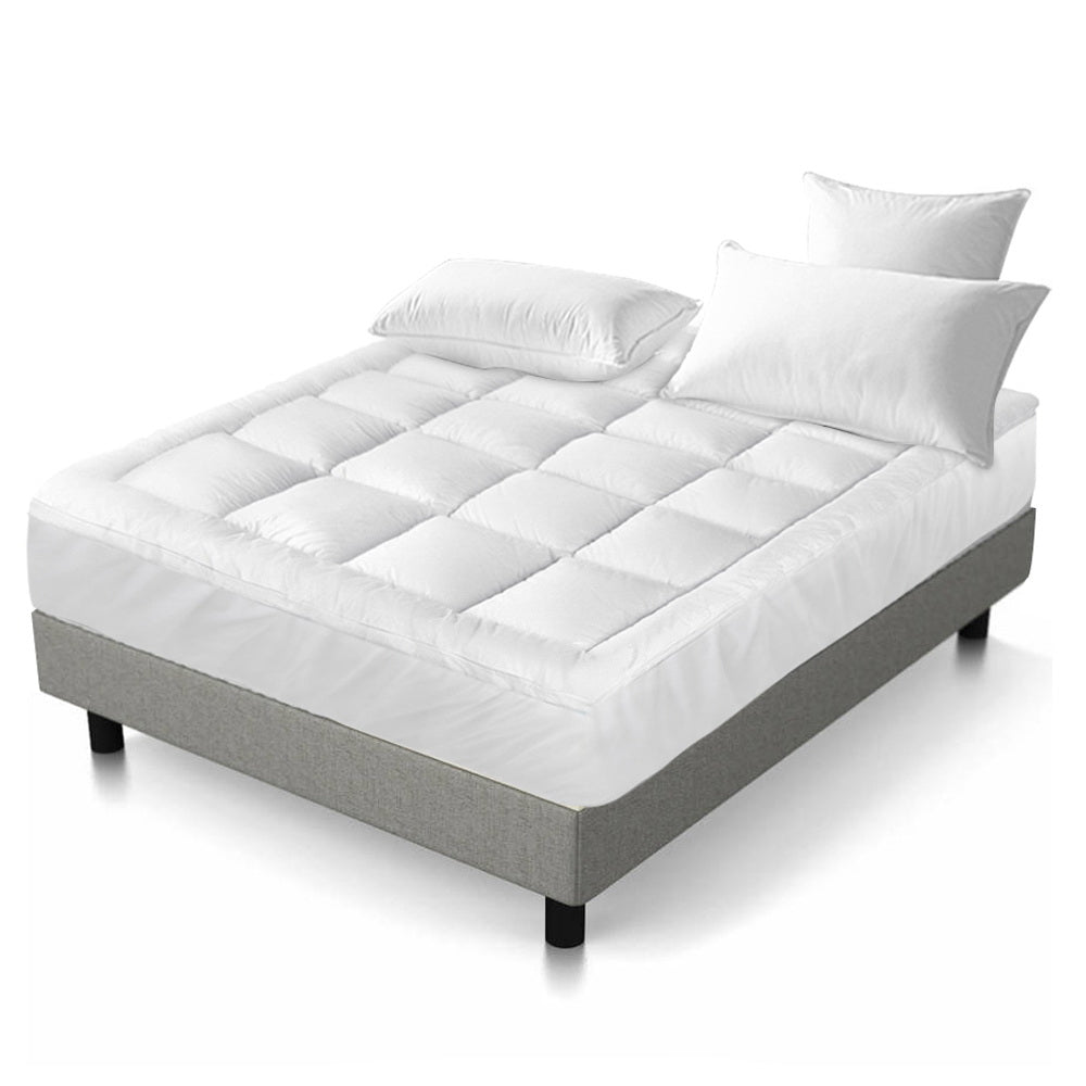 Queen Size Mattress Topper Pillowtop 1000GSM Microfibre Filling Protector