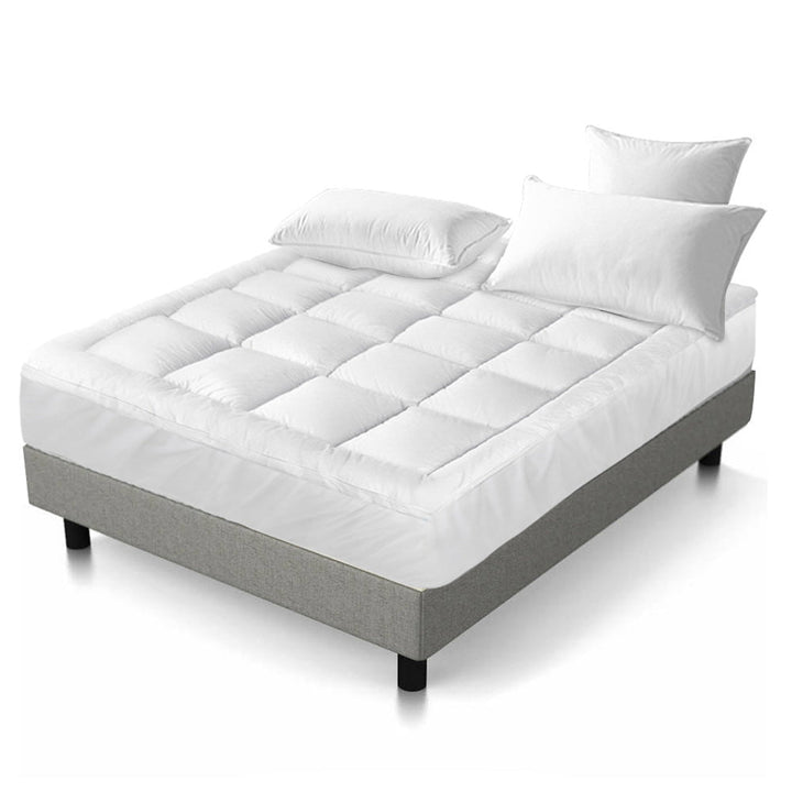 Queen Size Mattress Topper Pillowtop 1000GSM Microfibre Filling Protector