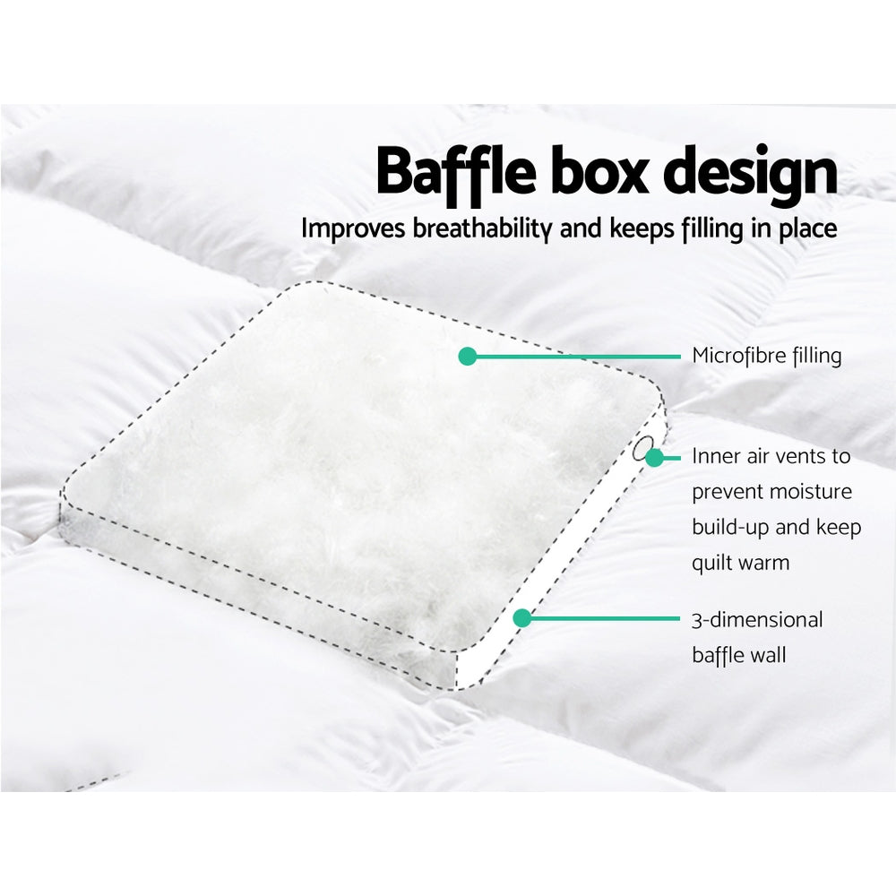 Queen Size Mattress Topper Pillowtop 1000GSM Microfibre Filling Protector