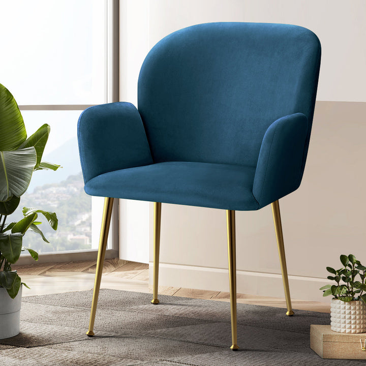 2 Kynsee Dining Chairs - Blue Velvet