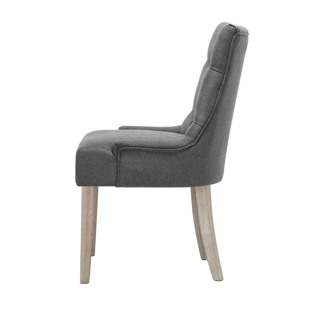 Artiss Set of 2 Dining Chair CAYES French Provincial  Wooden Fabric Retro Cafe
