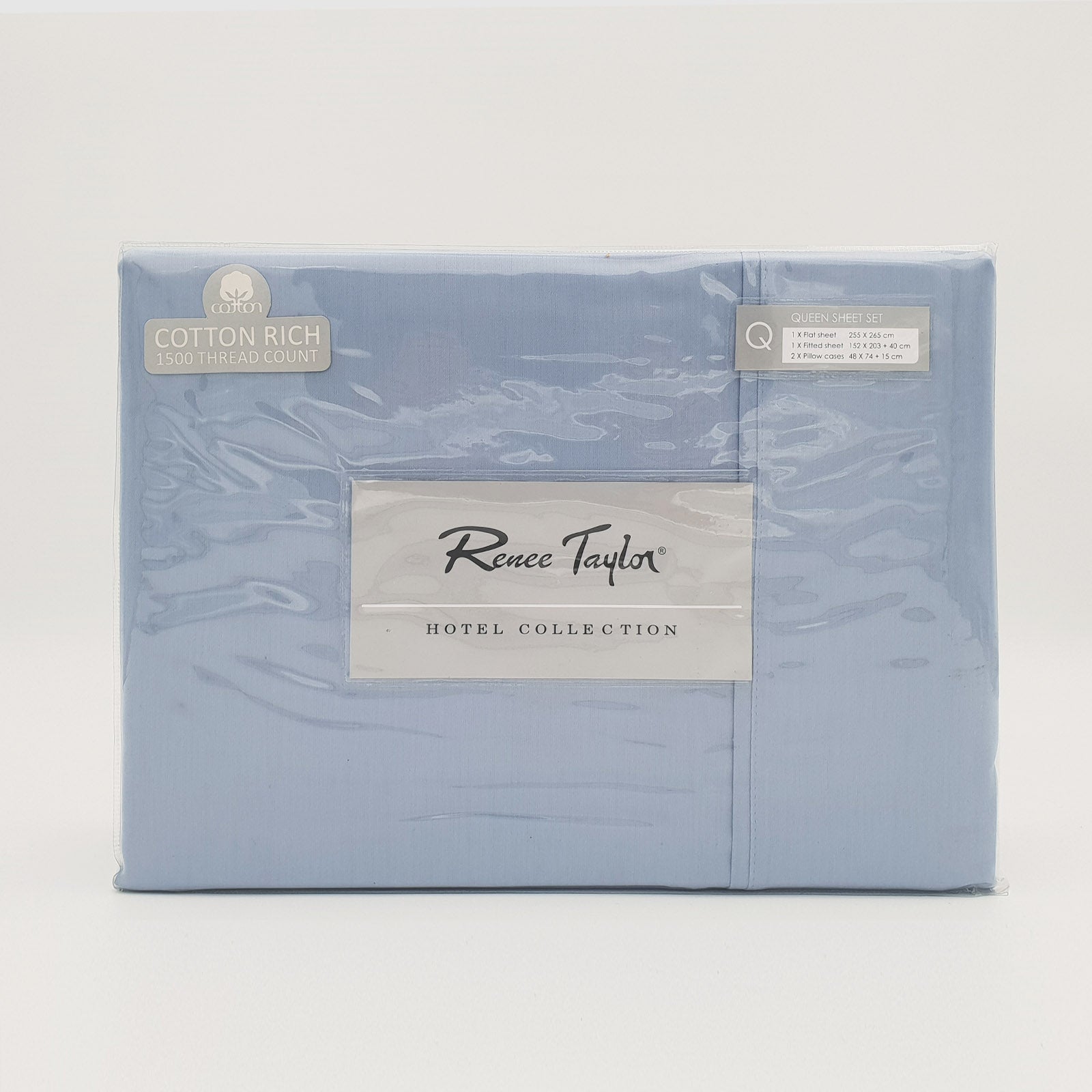 Renee Taylor 1500 TC Pure Soft Cotton Blend Sheet Set King Indigo