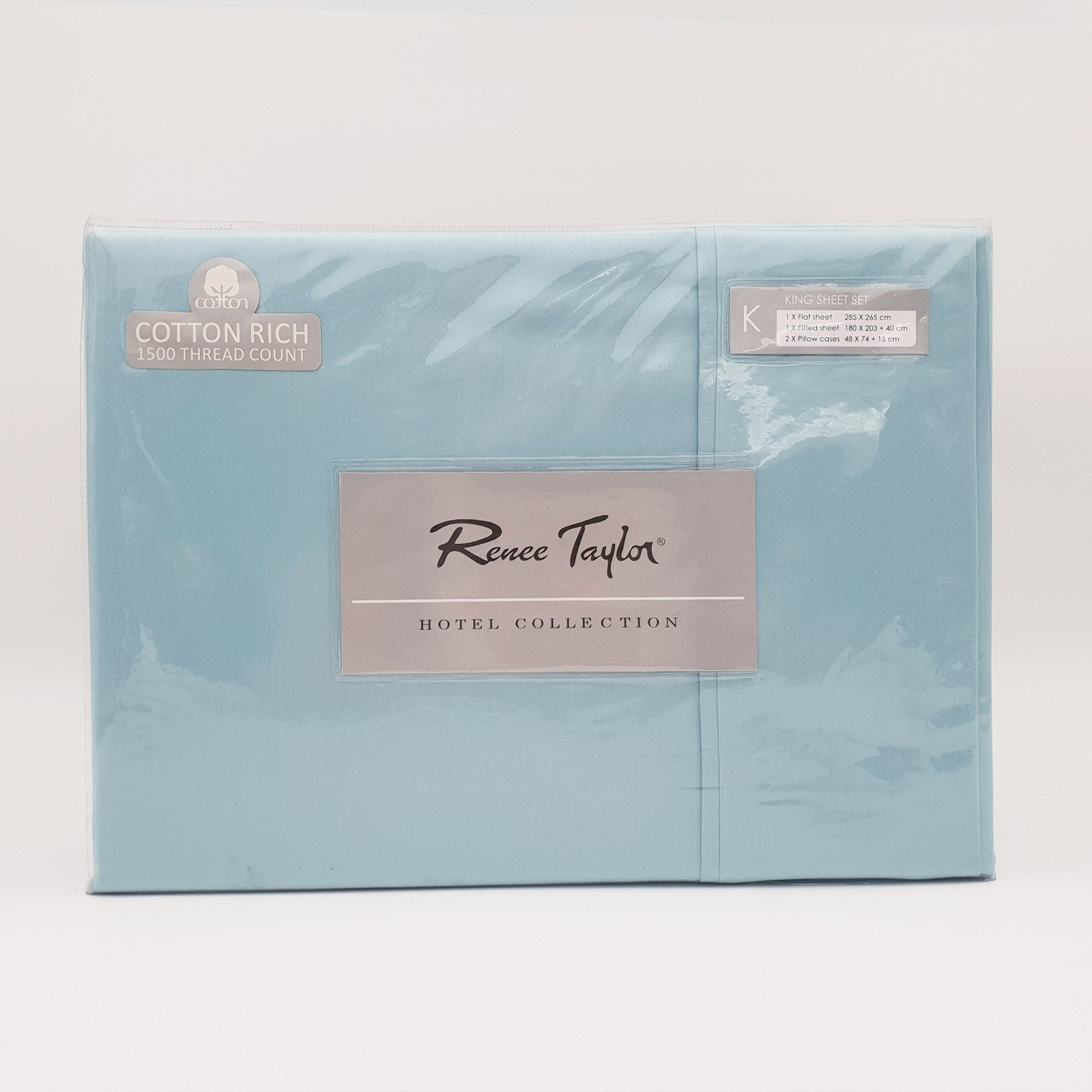 Renee Taylor 1500 TC Pure Soft Cotton Sheet Set King Mist