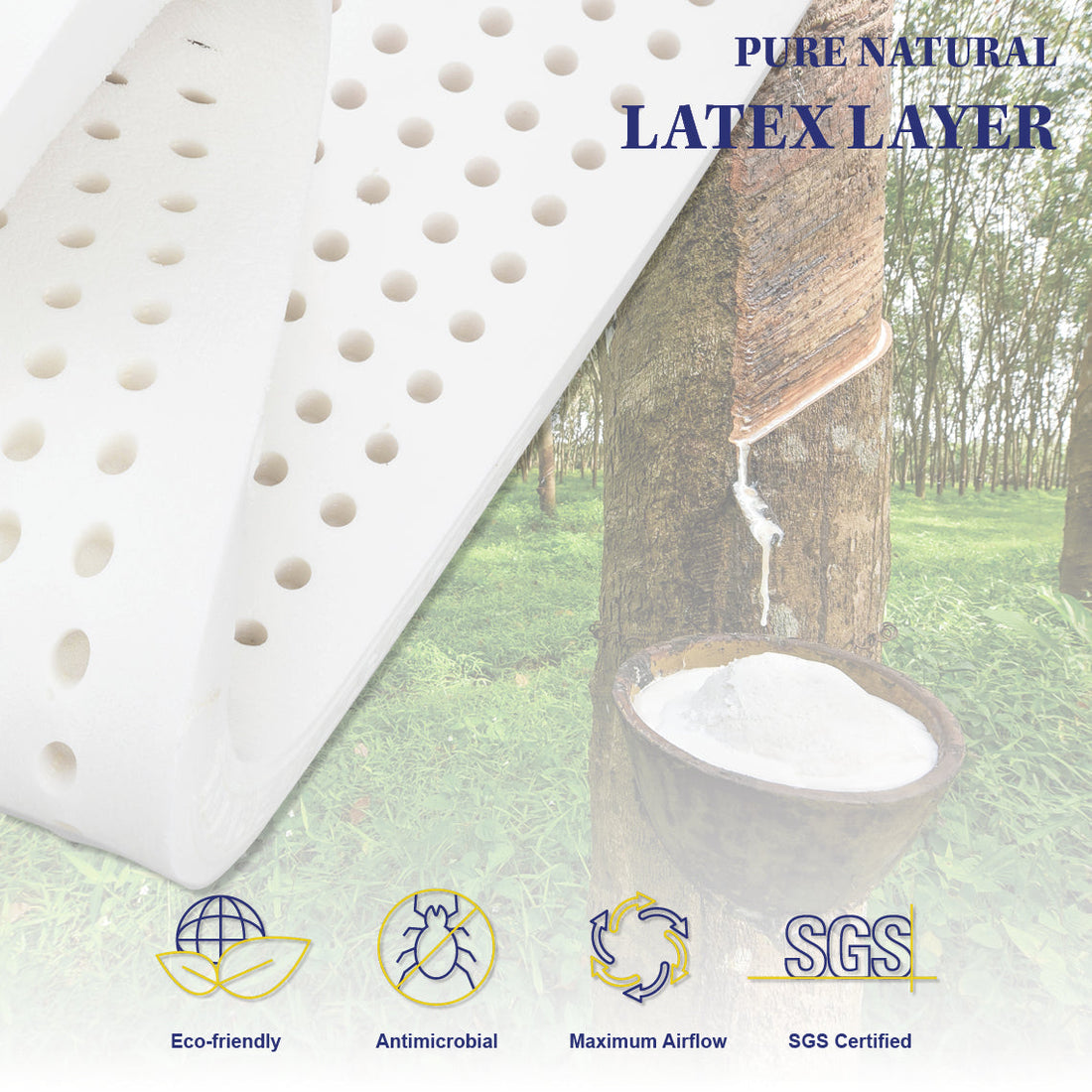 Double Size Mattress Latex Foam 7 Zone Pocket Spring