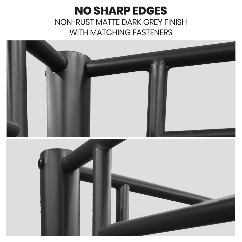 King Single Size Slumber 2in1 Metal Bunk Bed Frame, with Modular Design, Dark Matte Grey