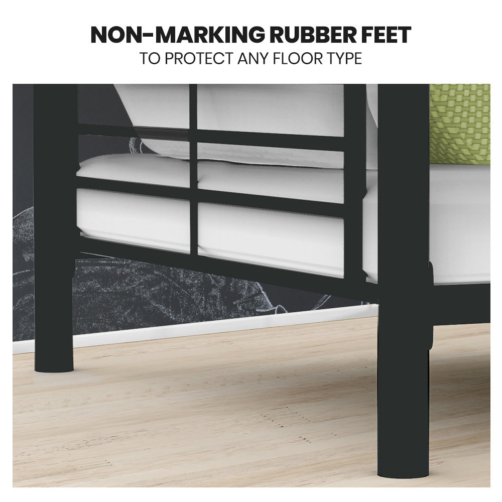 King Single Size Slumber 2in1 Metal Bunk Bed Frame, with Modular Design, Dark Matte Grey