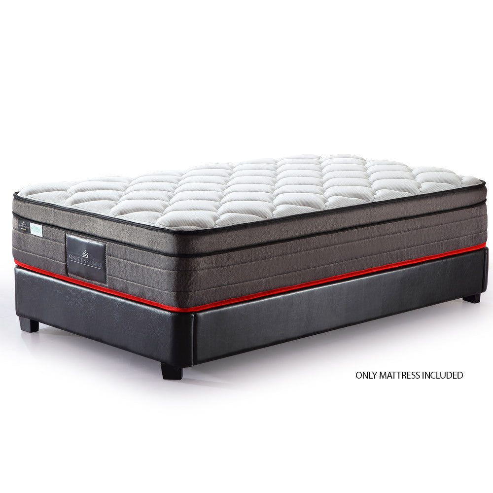 King Single Size Slumber Mattress Bed Euro Top Pocket Spring Bedding Foam 34CM