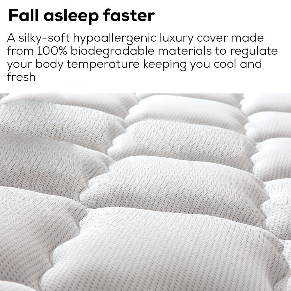 King Single Size Slumber Mattress Bed Euro Top Pocket Spring Bedding Foam 34CM