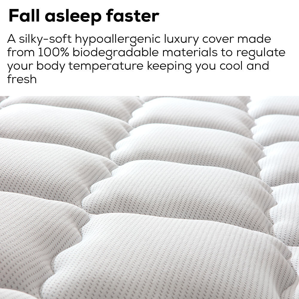 QUEEN Size Slumber Mattress Bed Euro Top Pocket Spring Bedding Firm Foam 33CM