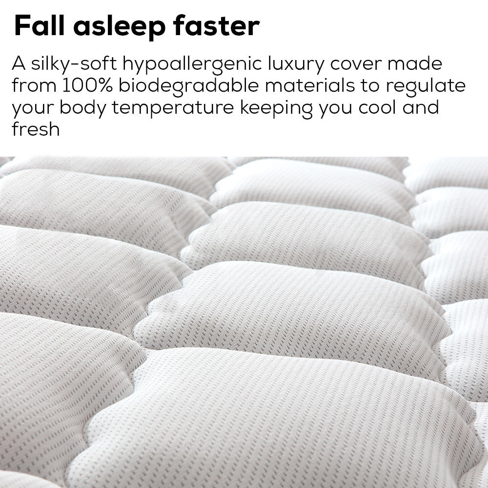 SINGLE Size Slumber Mattress Bed Euro Top Pocket Spring Bedding Firm Foam 34CM
