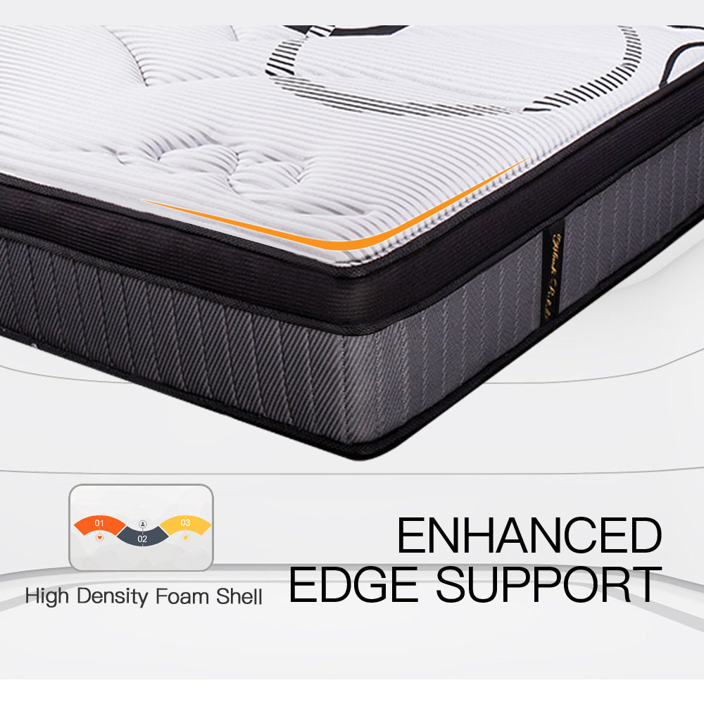 Double Size Slumber Mattress Bed Euro Top Pocket Spring Firm Bedding Foam 34CM