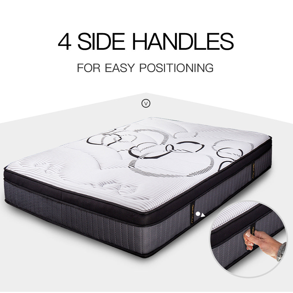Double Size Slumber Mattress Bed Euro Top Pocket Spring Firm Bedding Foam 34CM
