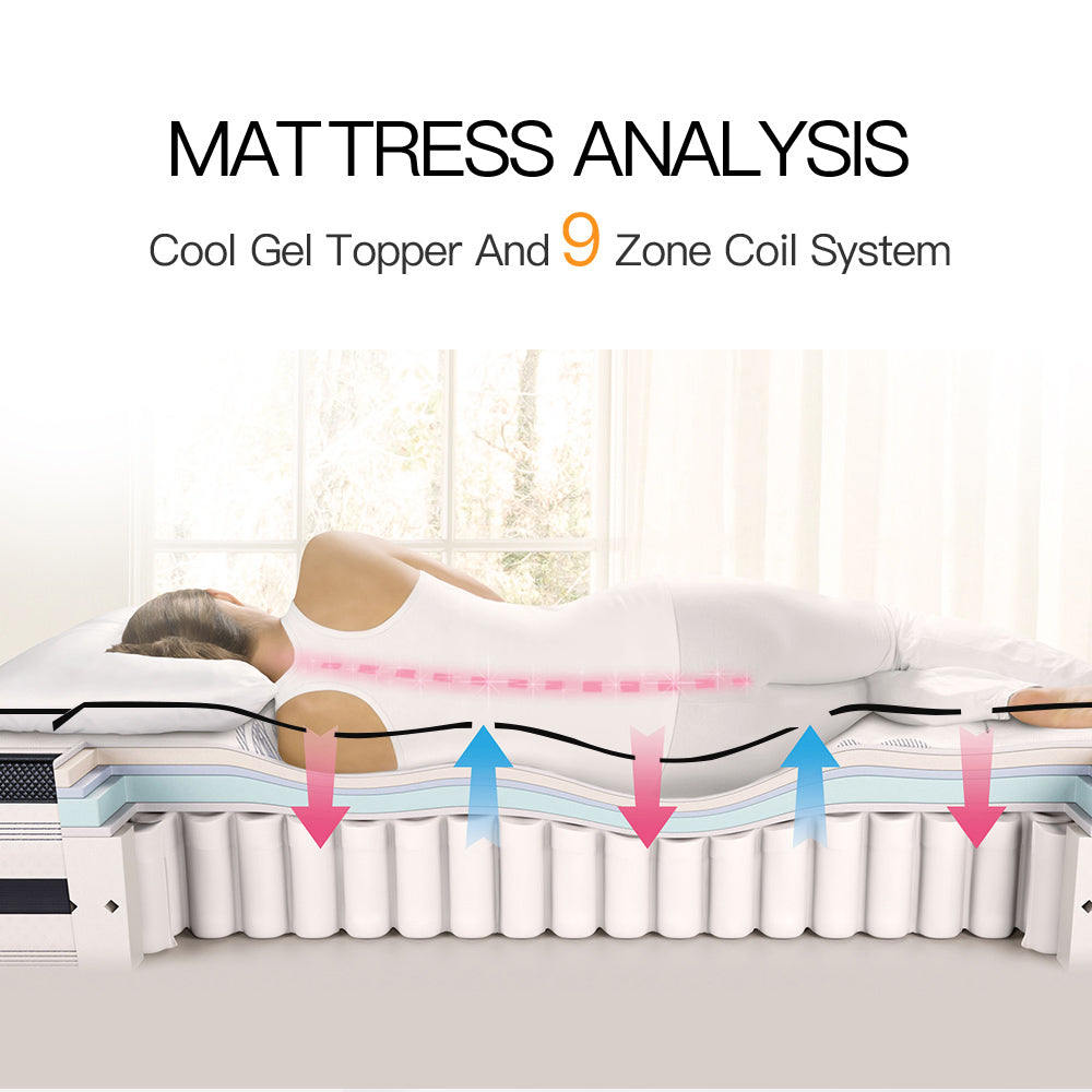 Double Size Slumber Mattress Bed Euro Top Pocket Spring Firm Bedding Foam 34CM