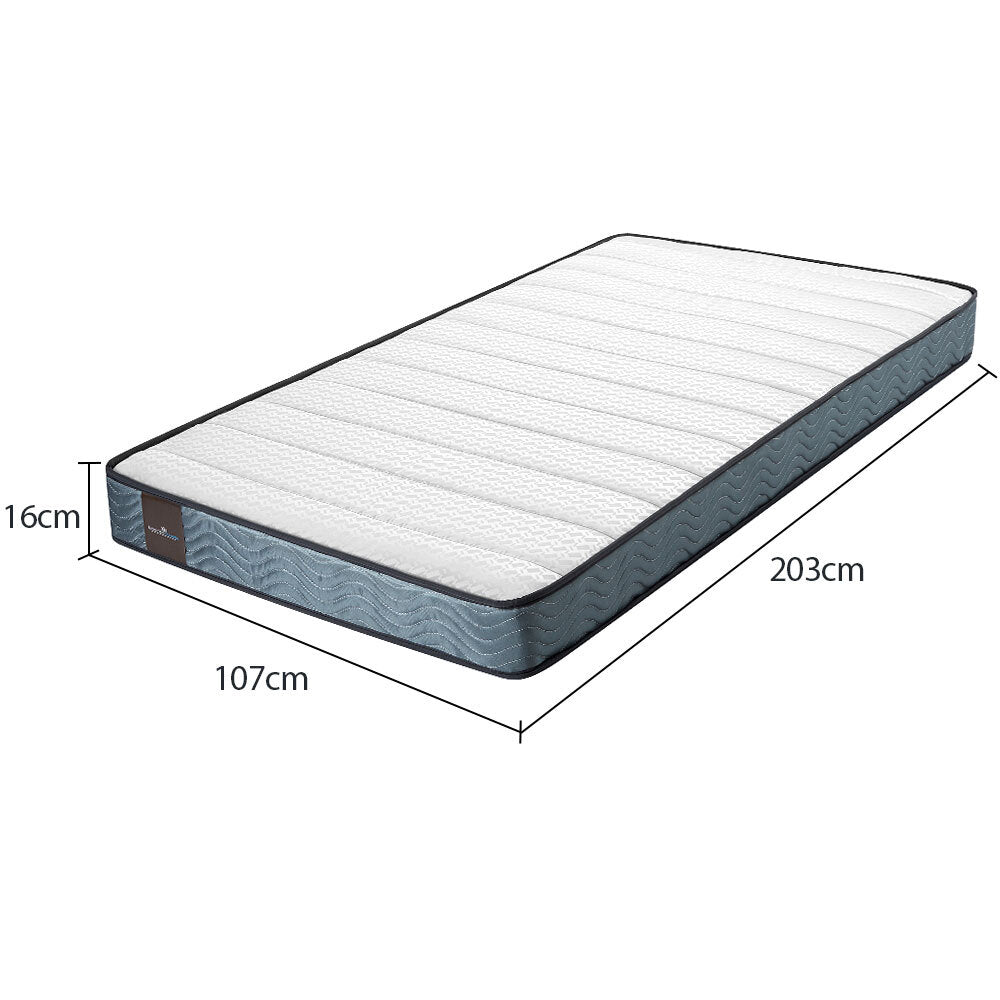 King Single Slumber Mattress Bed Size Bonnell Spring Bedding Firm Foam Top 16CM