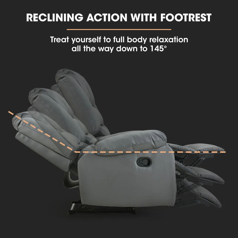 Luxury Recliner Chair, Grey