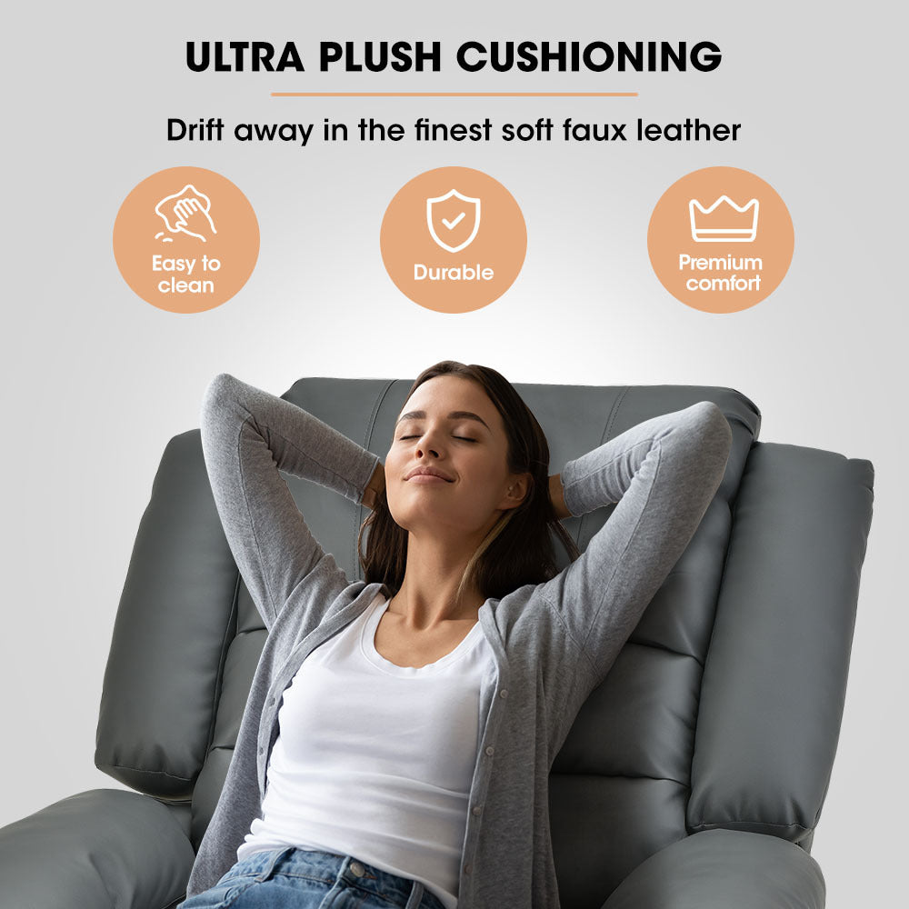 Luxury Recliner Chair, Grey