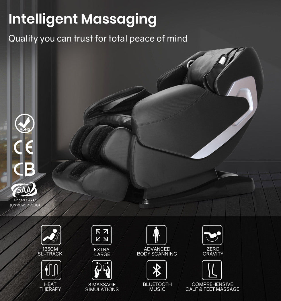 Electric Massage Chair Full Body Shiatsu Recliner Zero Gravity Heating Massager, Remote Control
