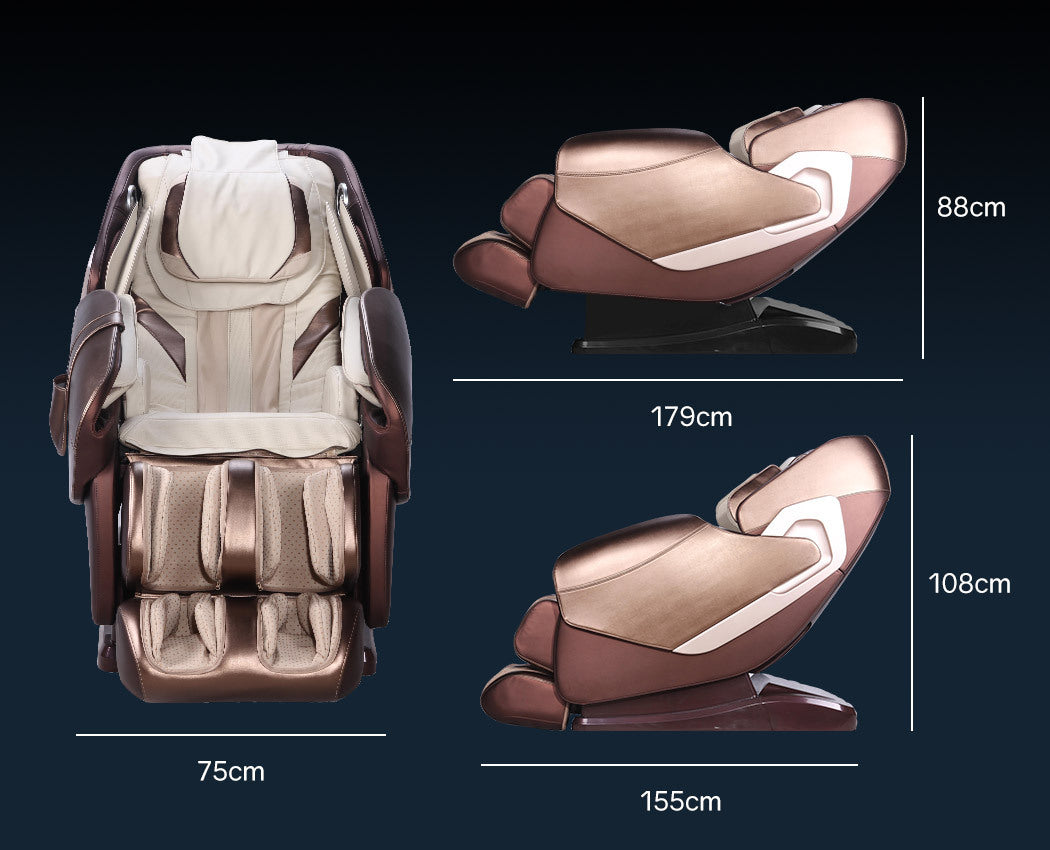 Electric Massage Chair Zero Gravity Heating Massager Full Body Shiatsu Recliner, Remote Control