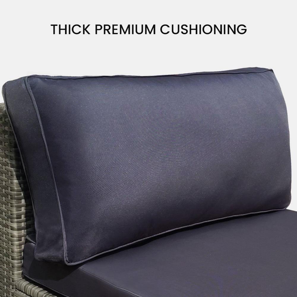 3 Seater Modular Outdoor Lounge Setting incl. Ottoman, Grey