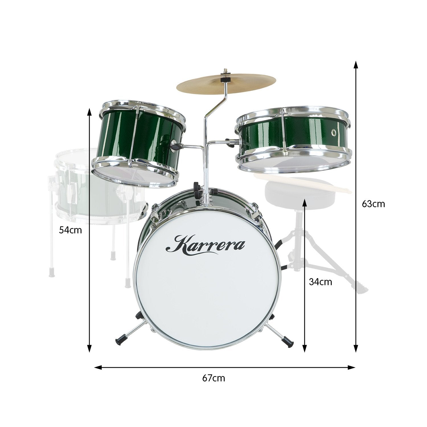 Children's 4pc Drumkit - Green