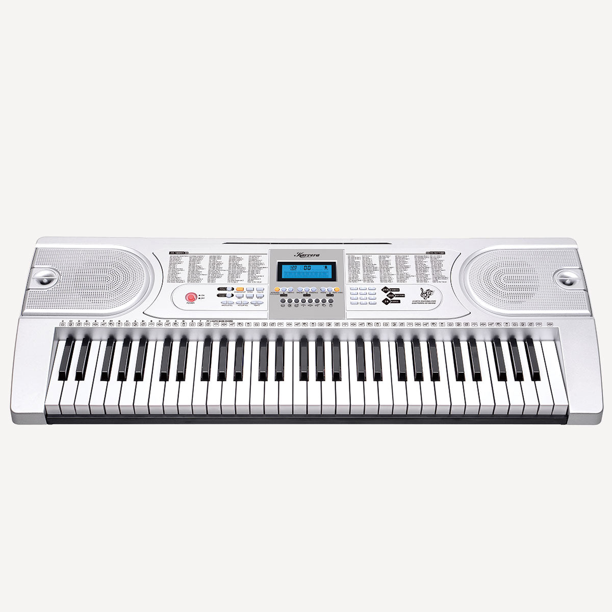 61 Keys Electronic Keyboard Piano with Stand - Silver