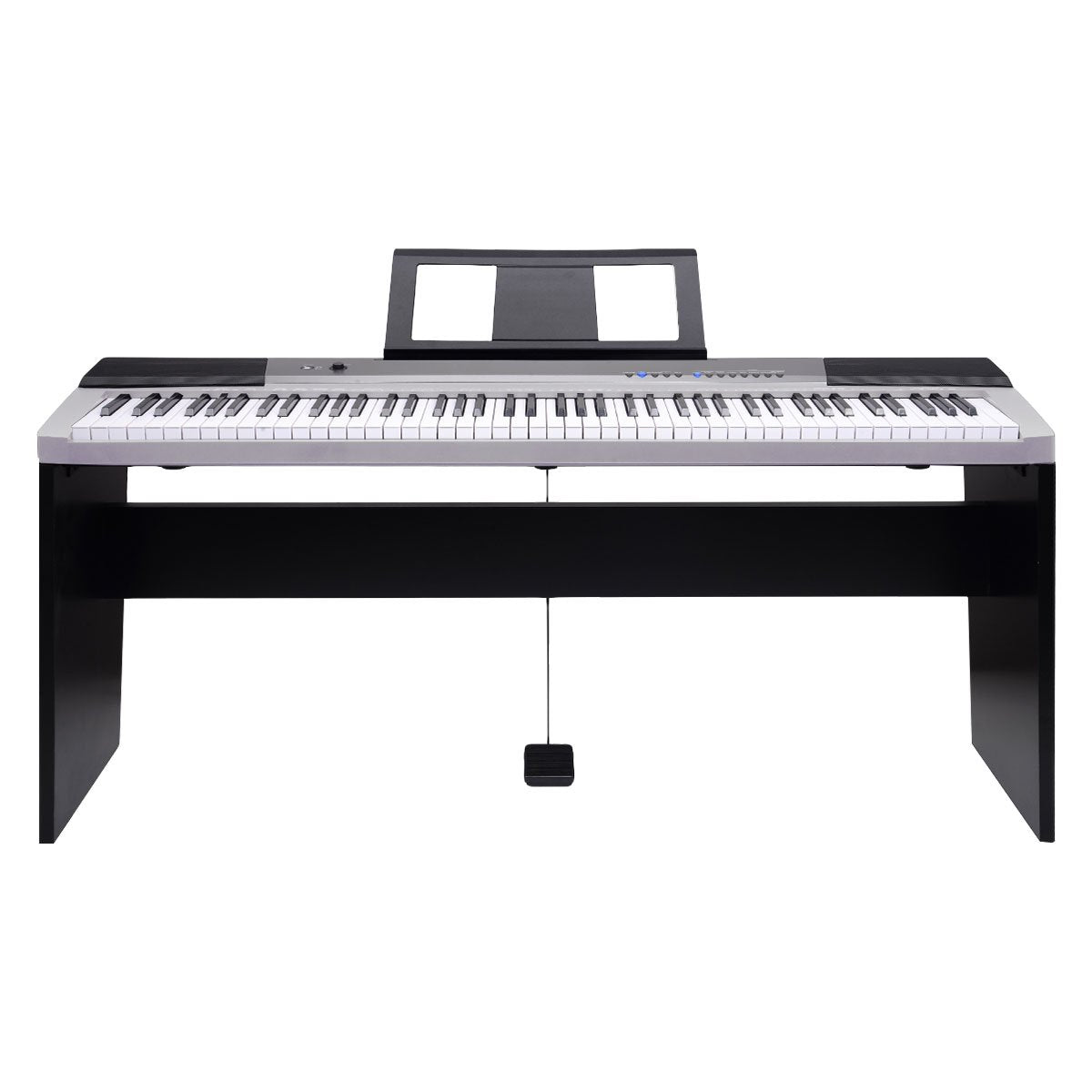 88 Keys Electronic Keyboard Piano with Stand Silver