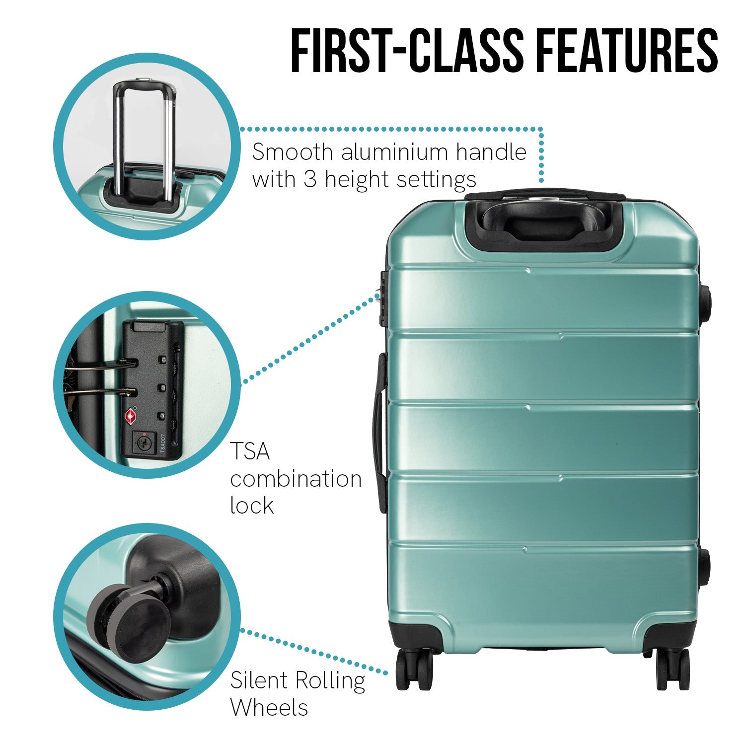 Artemis 28in Hard Shell Suitcase  ABS+PC - Electric Teal