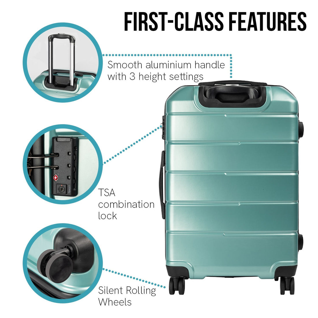 Artemis 28in Hard Shell Suitcase  ABS+PC - Electric Teal