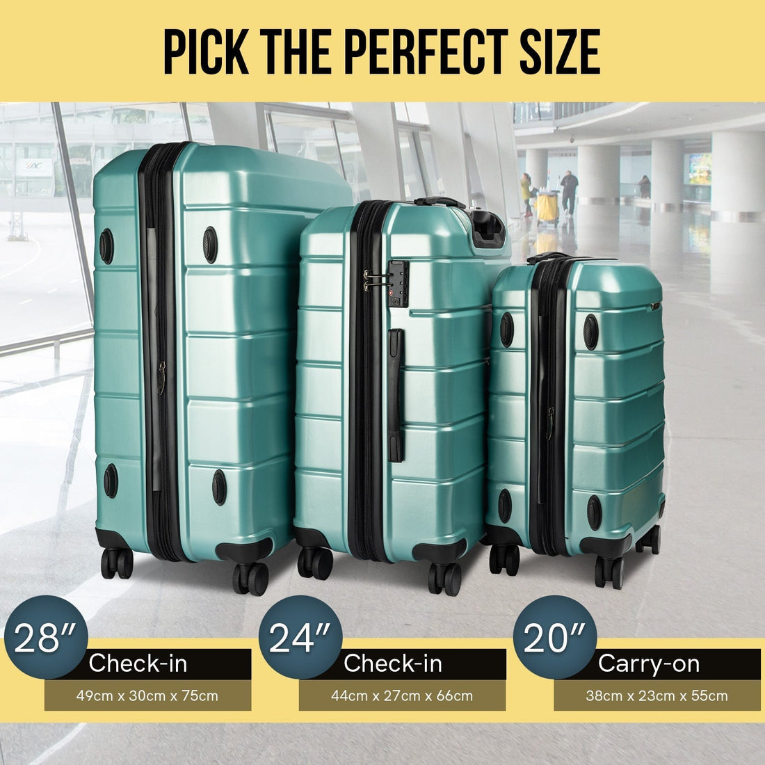 Artemis 28in Hard Shell Suitcase  ABS+PC - Electric Teal