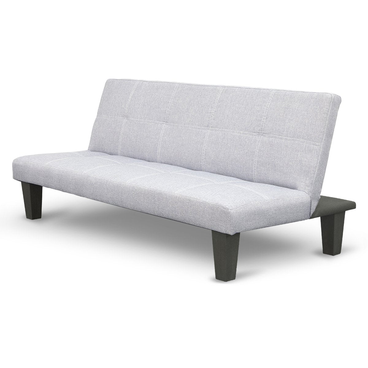 Linen Sofa Bed Lounge Couch Futon Furniture Seat Adjustable Suite Wood 2 Seater Light Grey