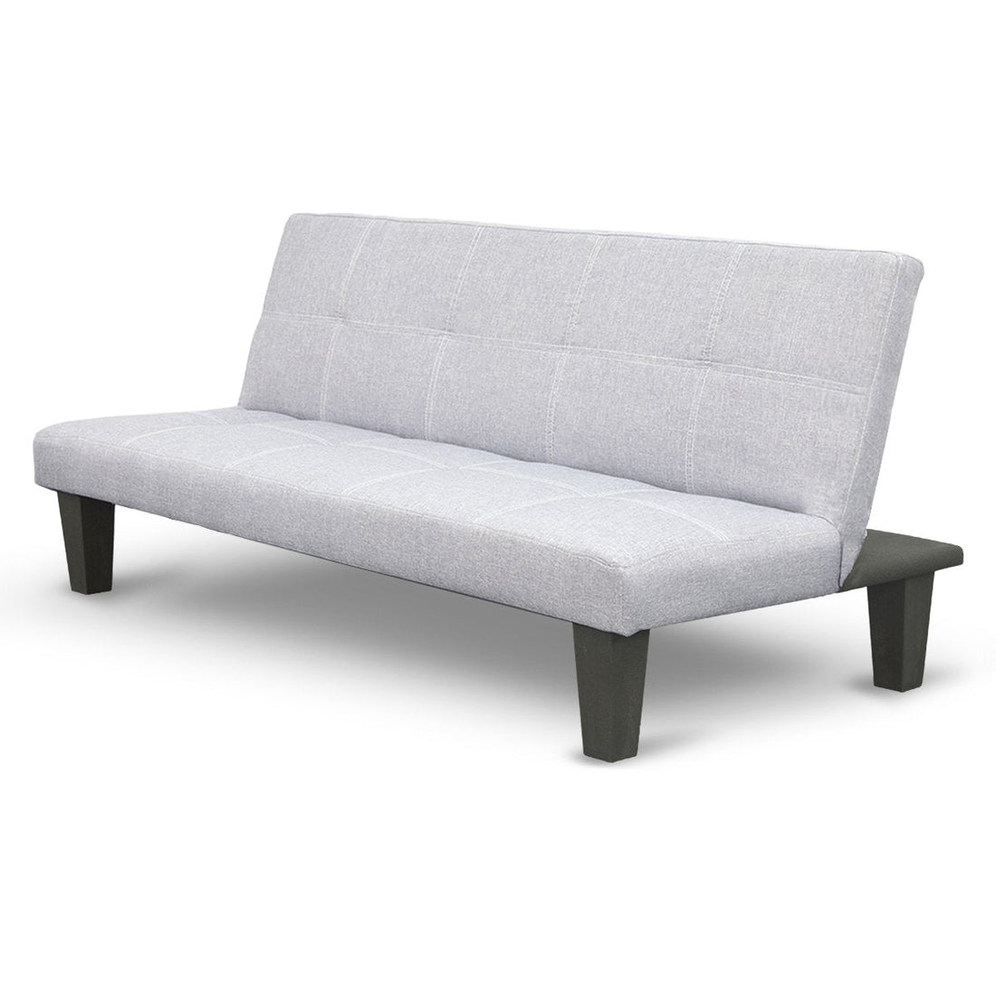 Linen Sofa Bed Lounge Couch Futon Furniture Seat Adjustable Suite Wood 2 Seater Light Grey
