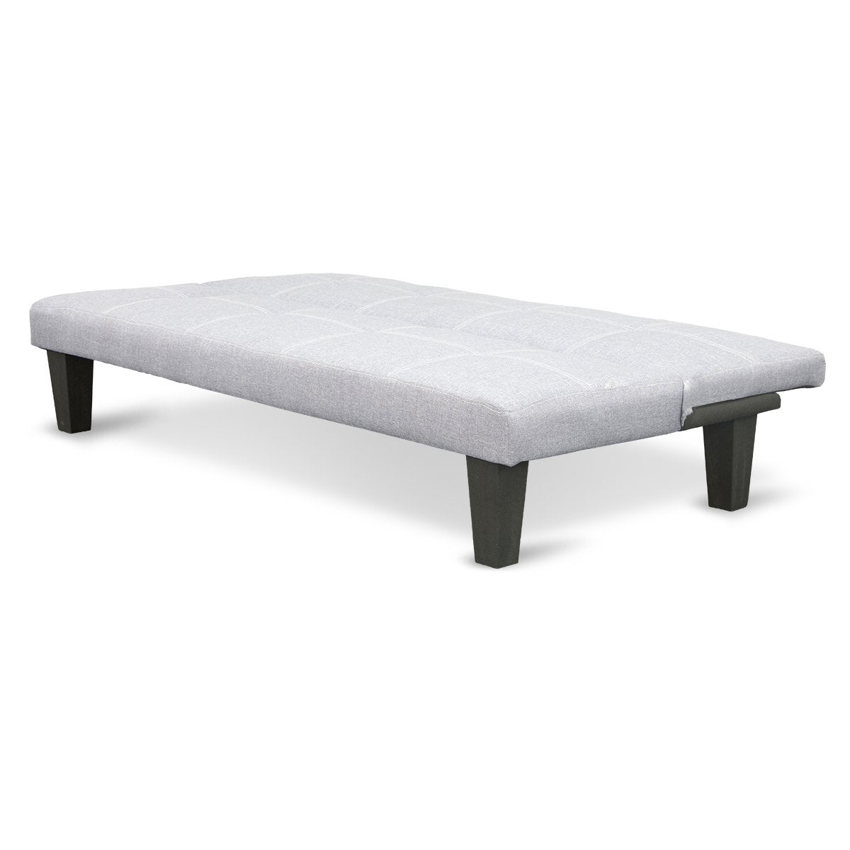 Linen Sofa Bed Lounge Couch Futon Furniture Seat Adjustable Suite Wood 2 Seater Light Grey