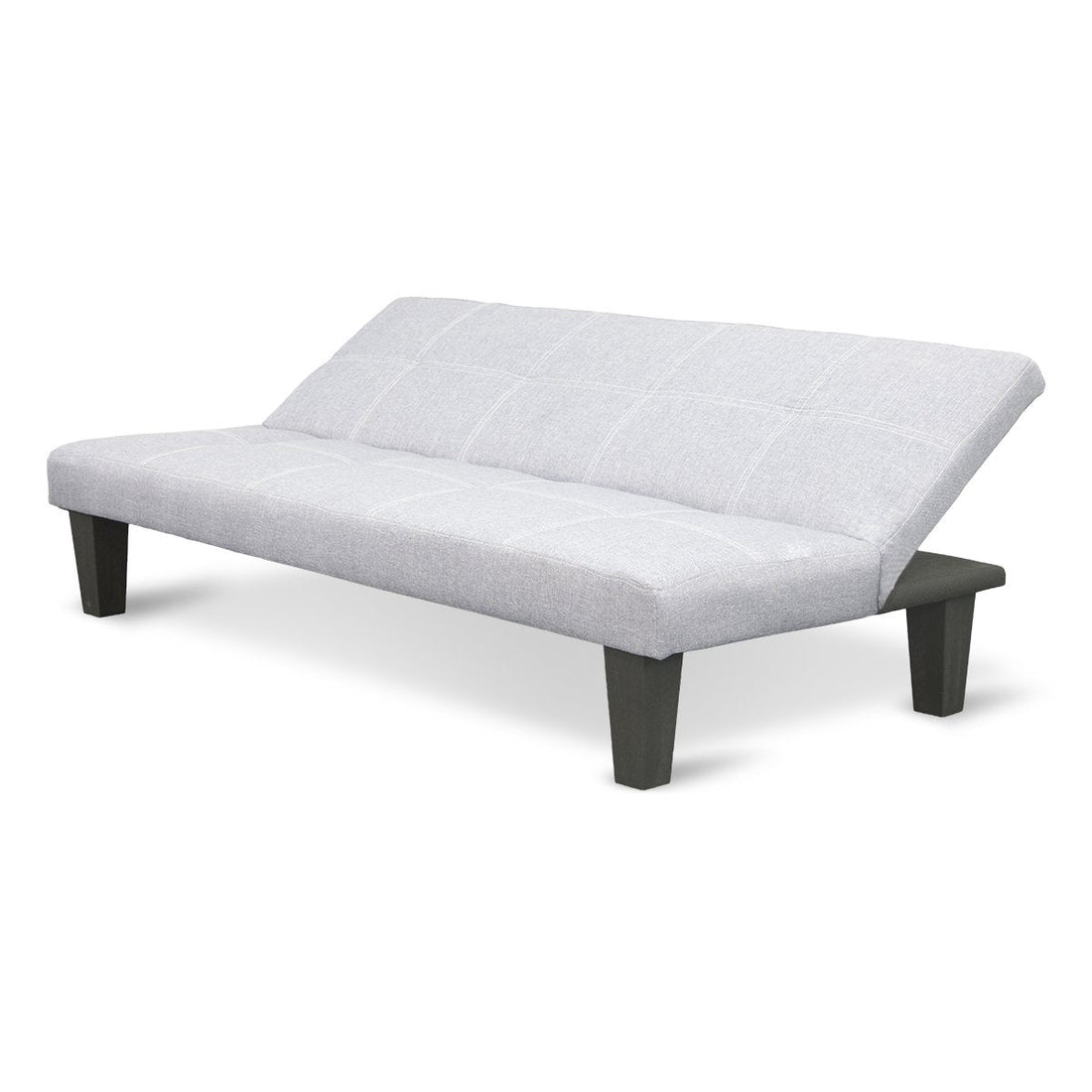 Linen Sofa Bed Lounge Couch Futon Furniture Seat Adjustable Suite Wood 2 Seater Light Grey