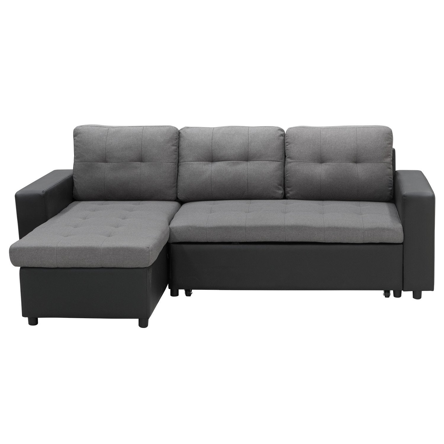 3 Seat Corner Sofa Linen Lounge Couch L-shaped Modular Furniture Home Chaise Grey