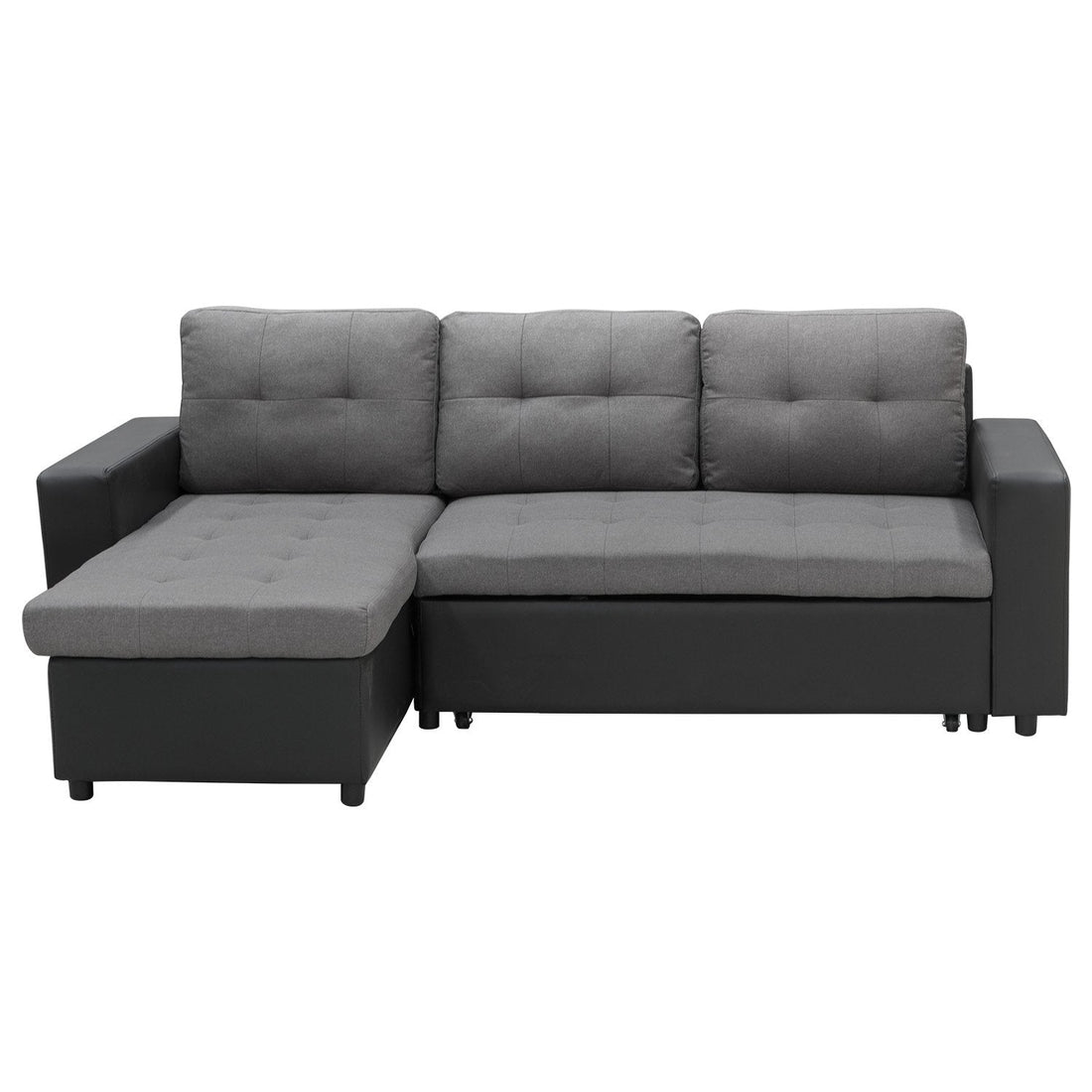 3 Seat Corner Sofa Linen Lounge Couch L-shaped Modular Furniture Home Chaise Grey