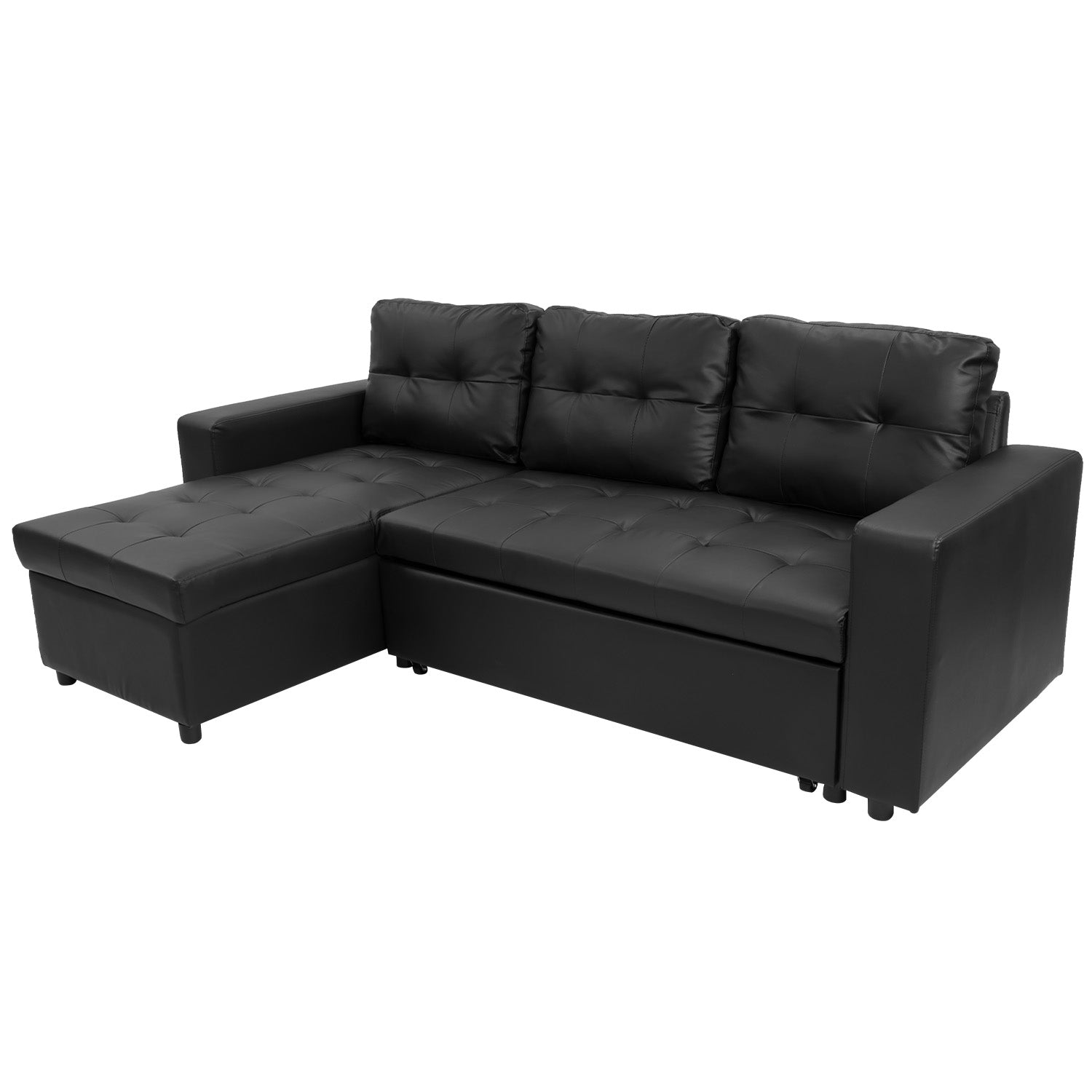 3 Seat Corner Sofa Linen Lounge Couch L-shaped Modular Furniture Home Chaise Grey